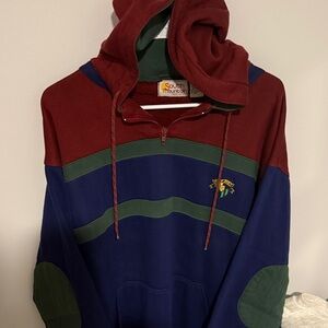 Vintage South Mountain 3/4 Zip Hoodie - Red, Green, and Blue